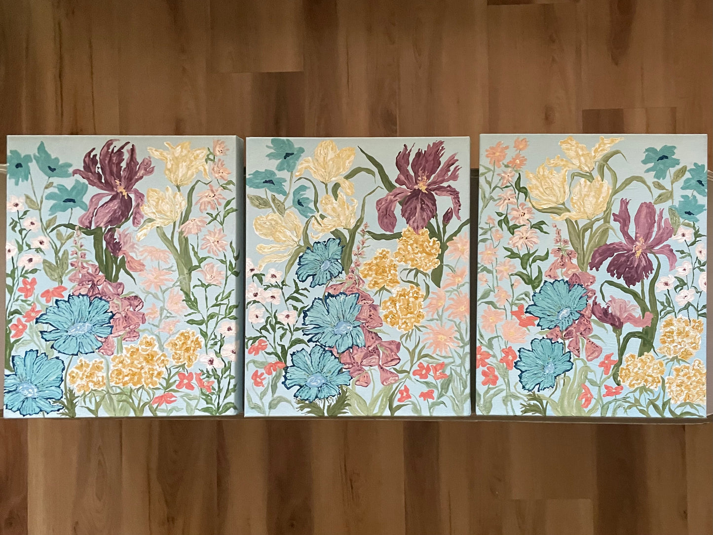 Summer Garden Triptych