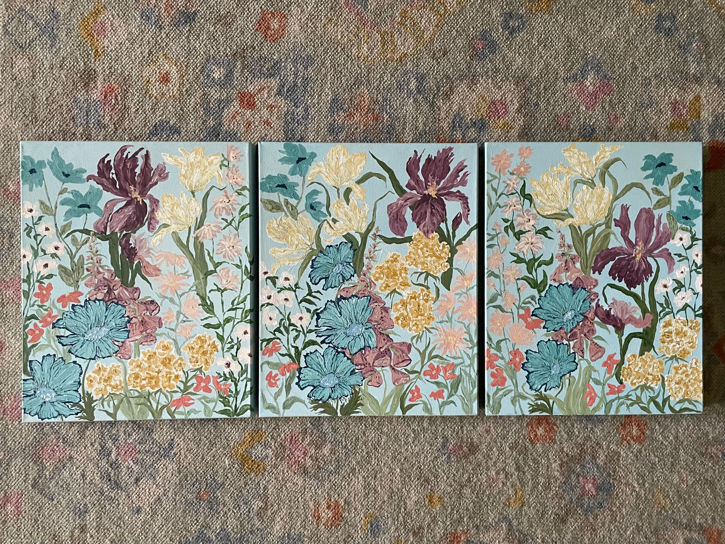 Summer Garden Triptych