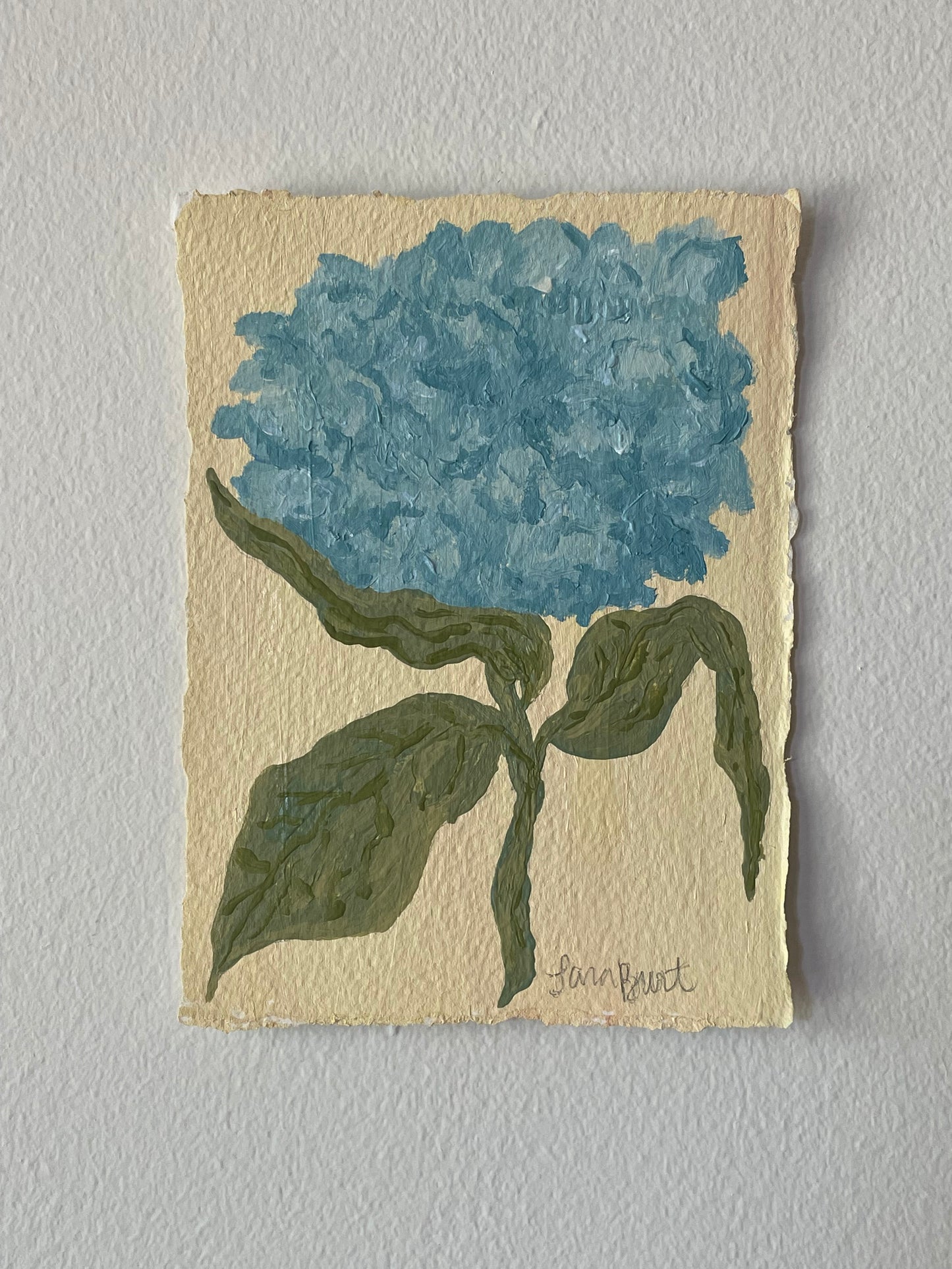 5x7 Blue Hydrangea on butter paper no. 2