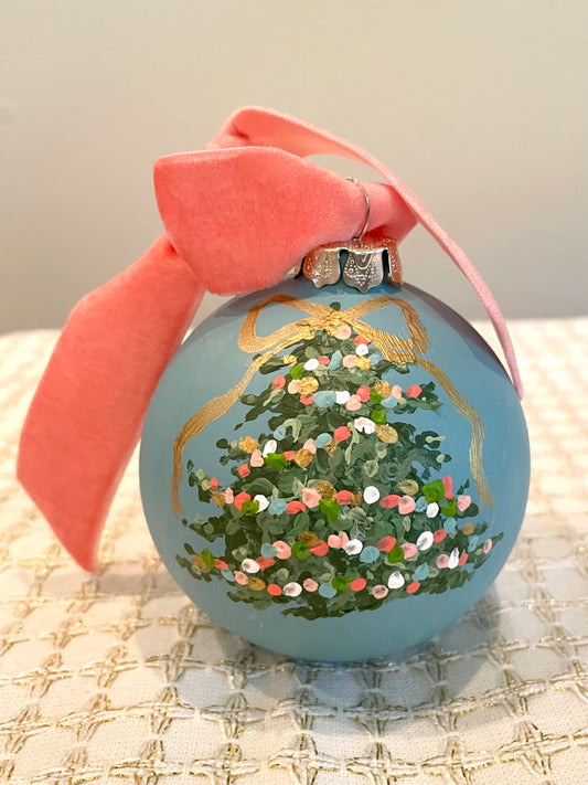 Blue Pointillism Tree 7