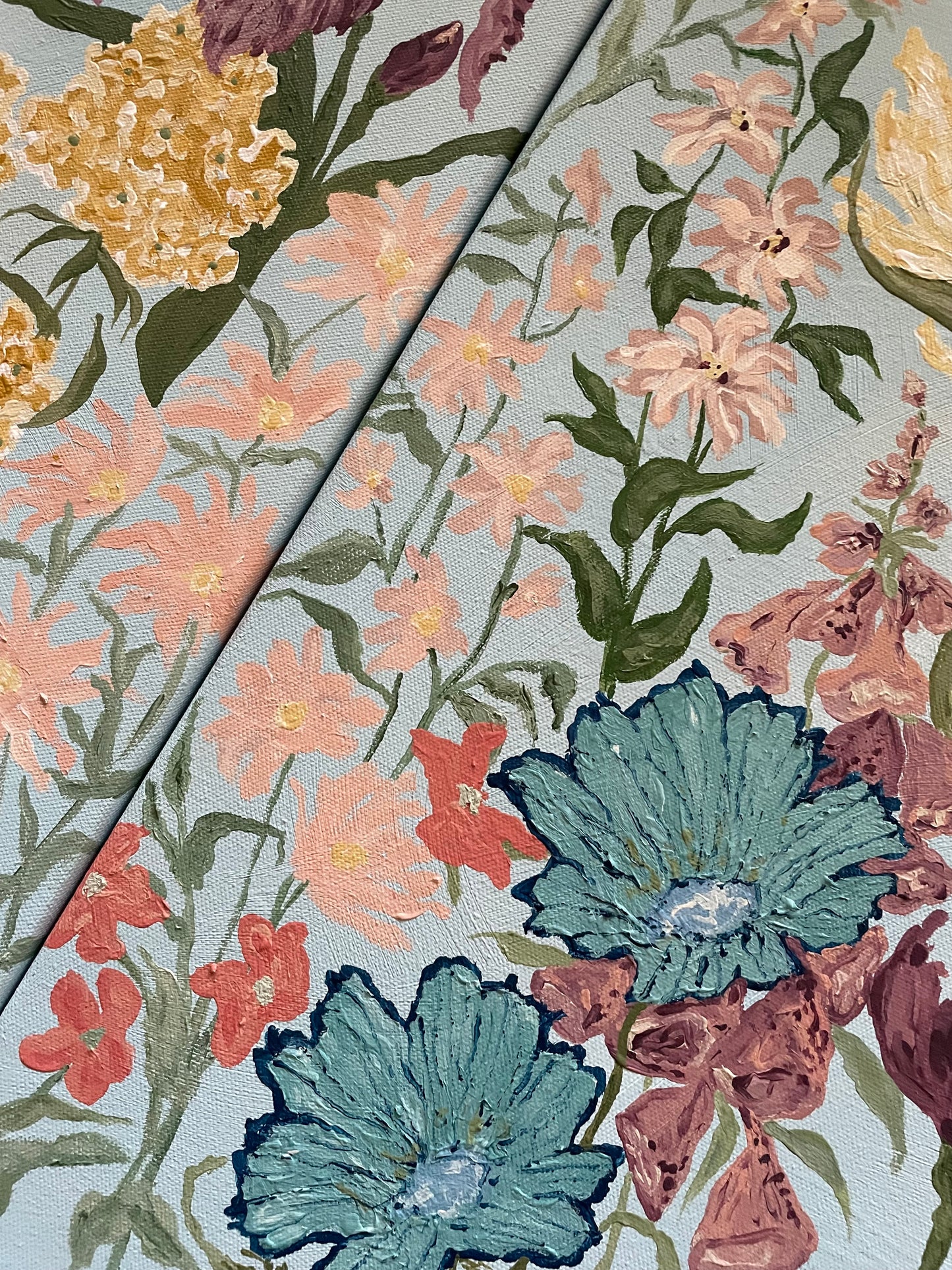 Summer Garden Triptych