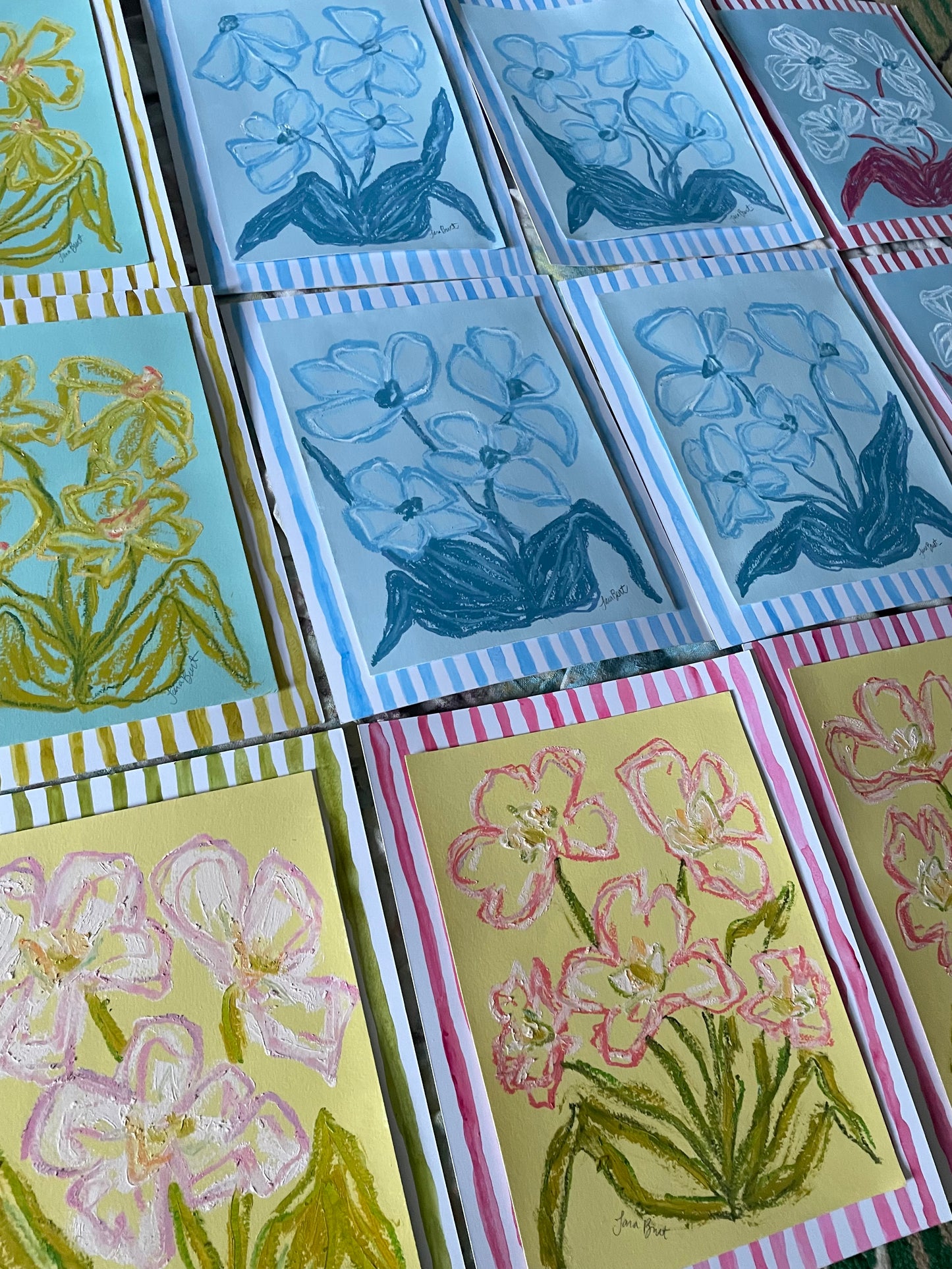 Striped and Blooming in Blue no 1