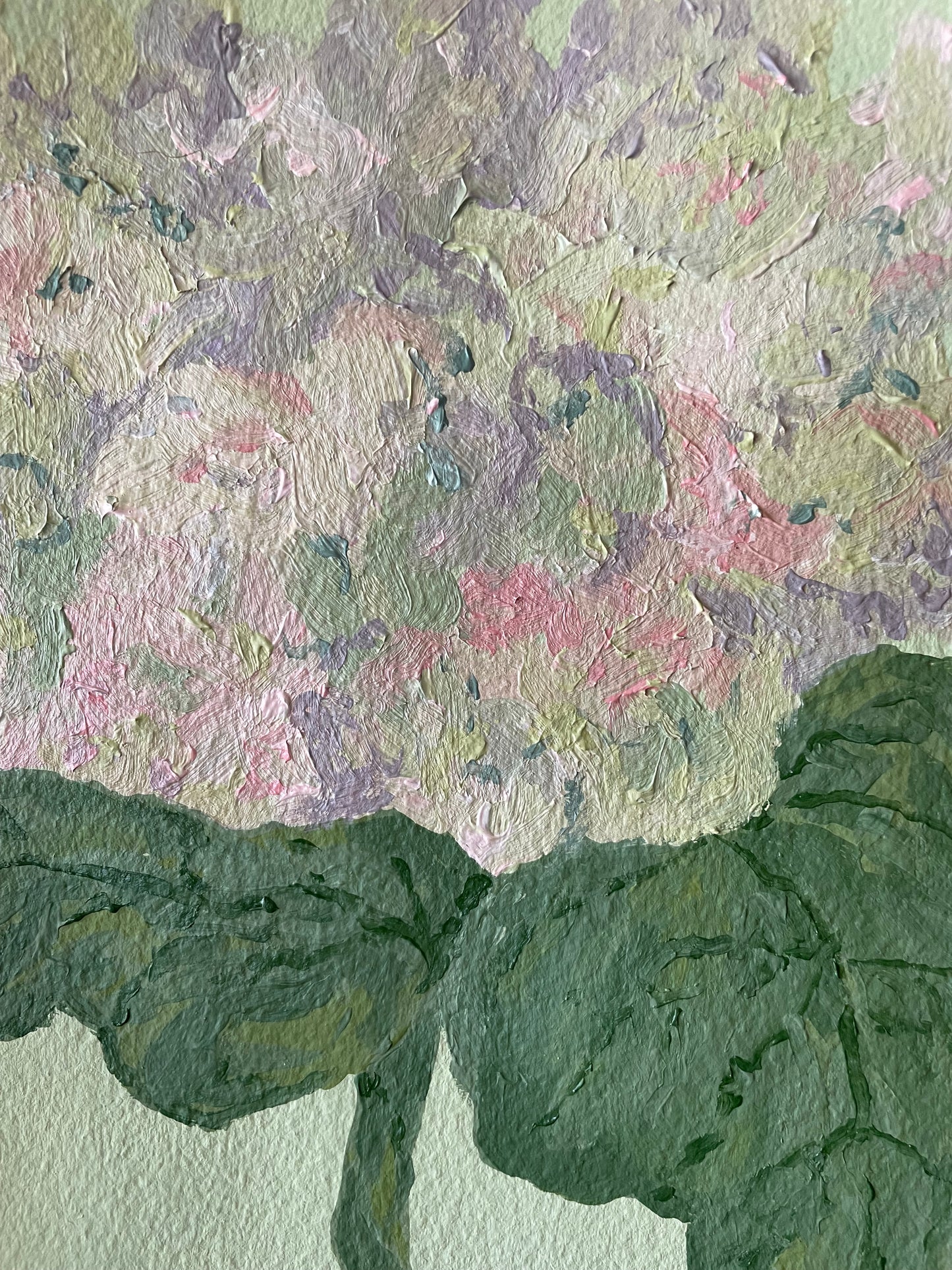 8x10 Pink & Purple Hydrangea on Green Paper no. 1