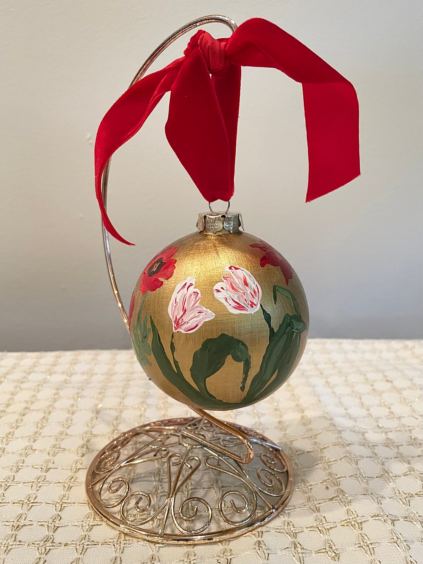 December Floral on Gold 2