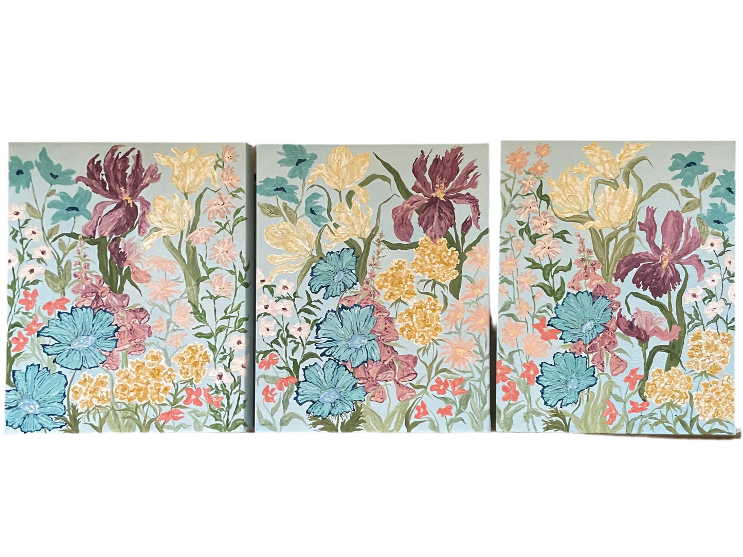 Summer Garden Triptych