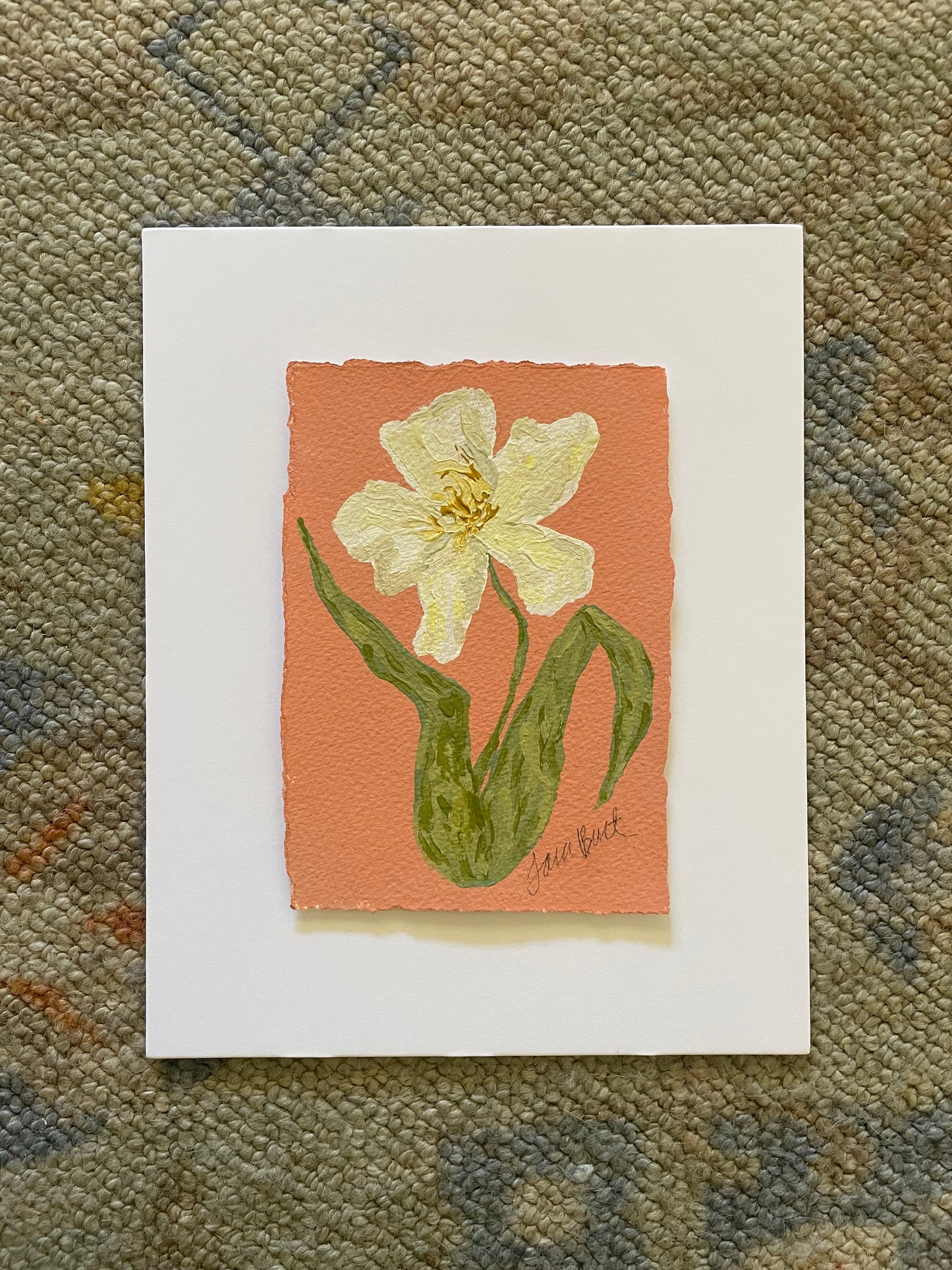 Soft Floral on Coral no. 1