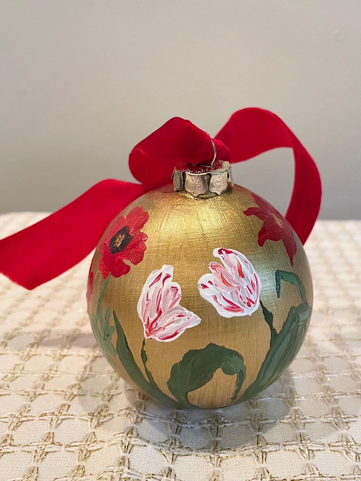 December Floral on Gold 2