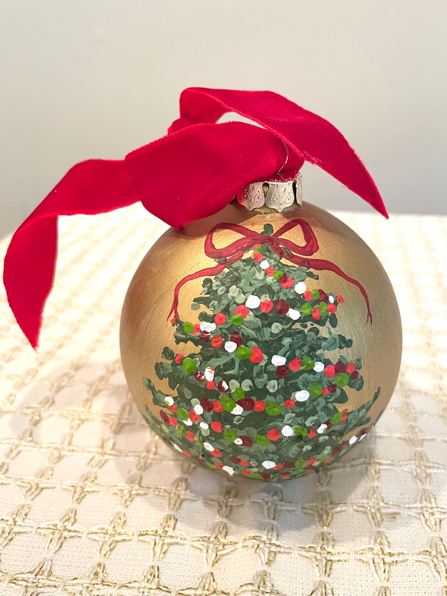 Gold Pointillism Tree 3