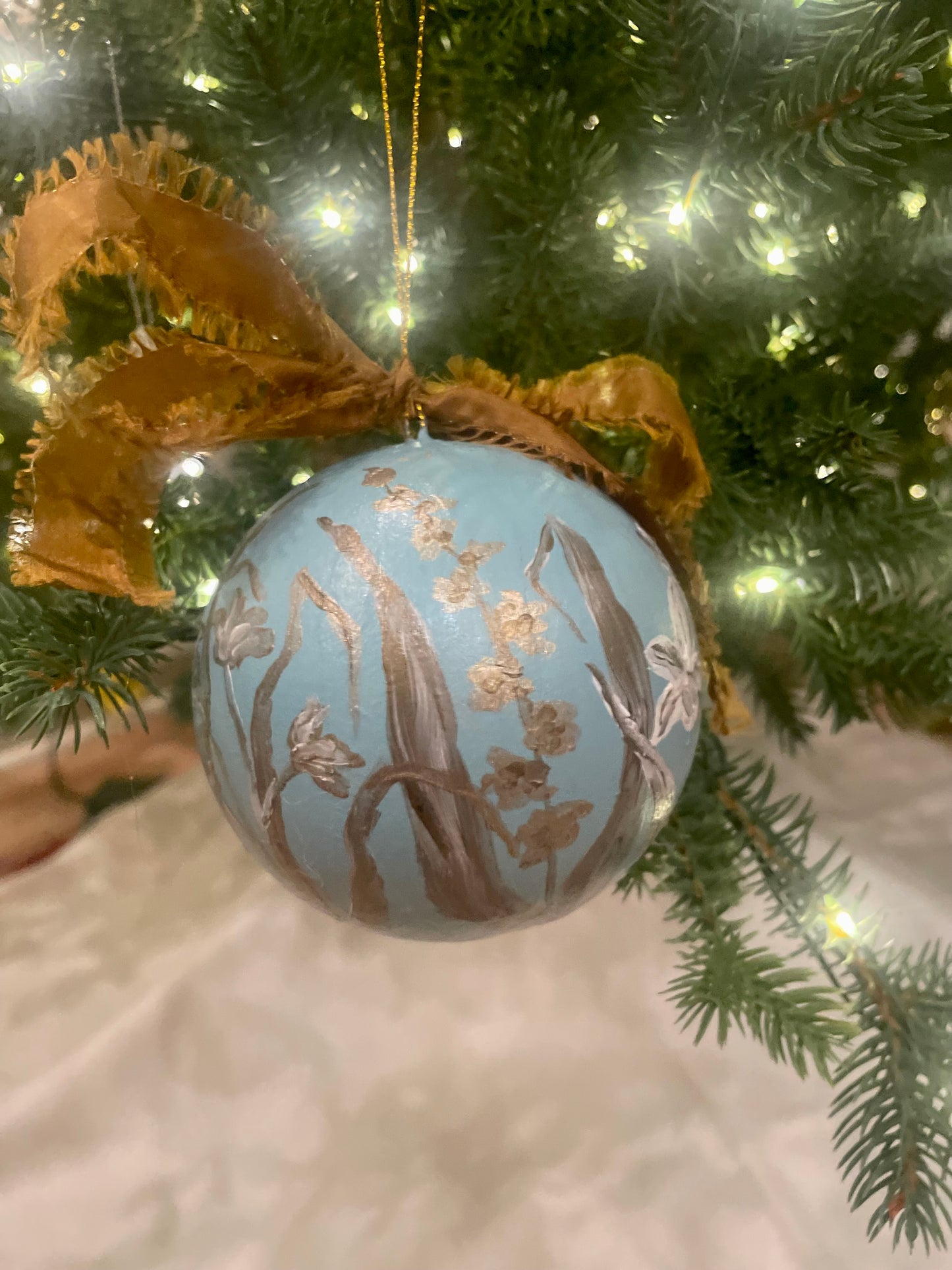 French blue & Gold Secret Garden ornament