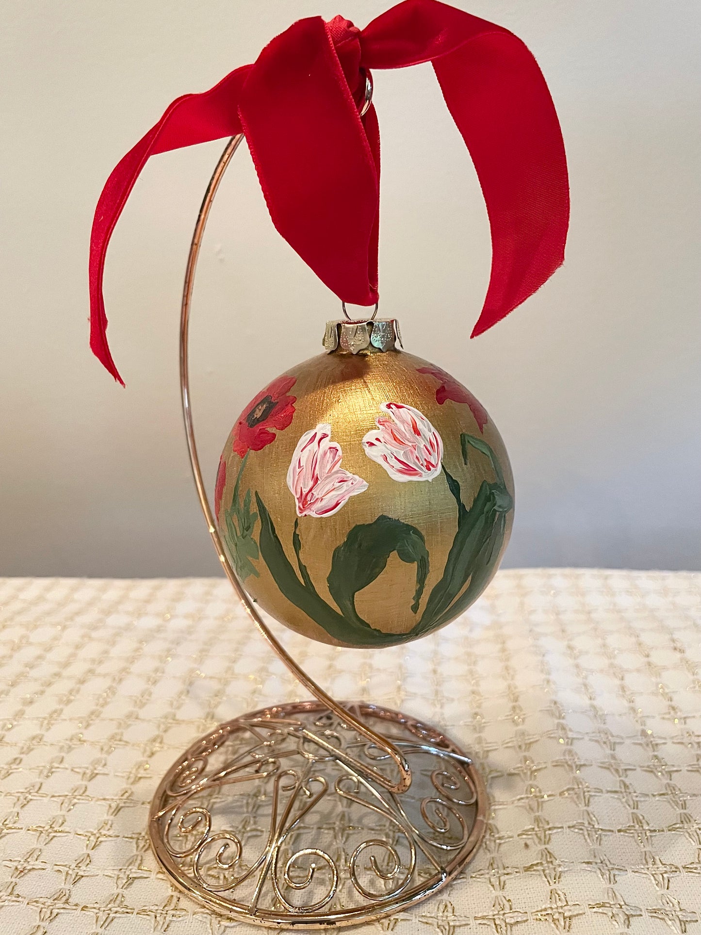 December Floral on Gold 2