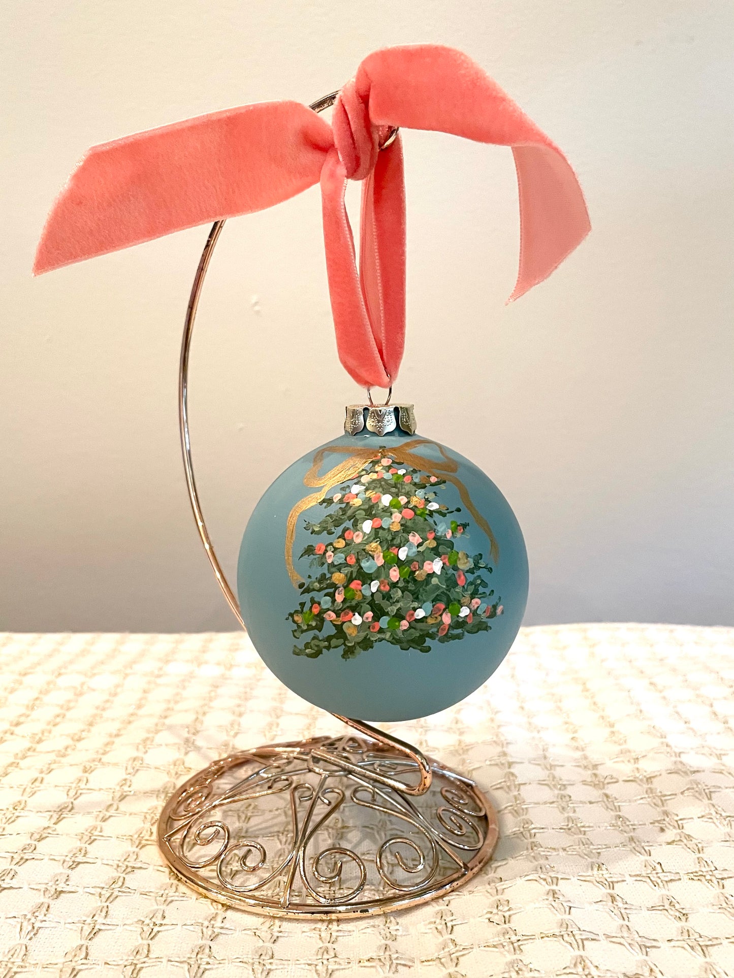 Blue Pointillism Tree 1
