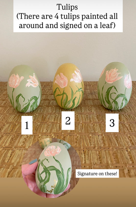 Tulip Painted Standing Easter Eggs