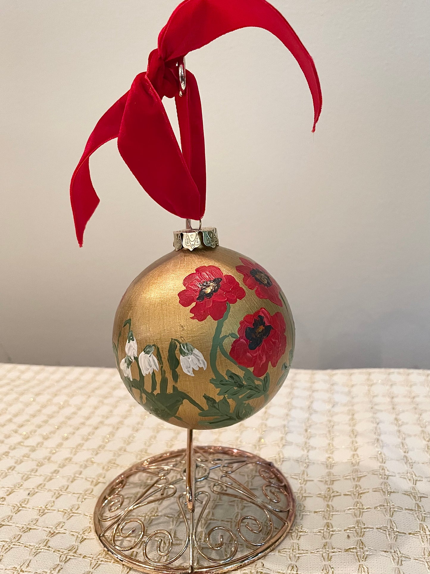 December Floral on Gold 1