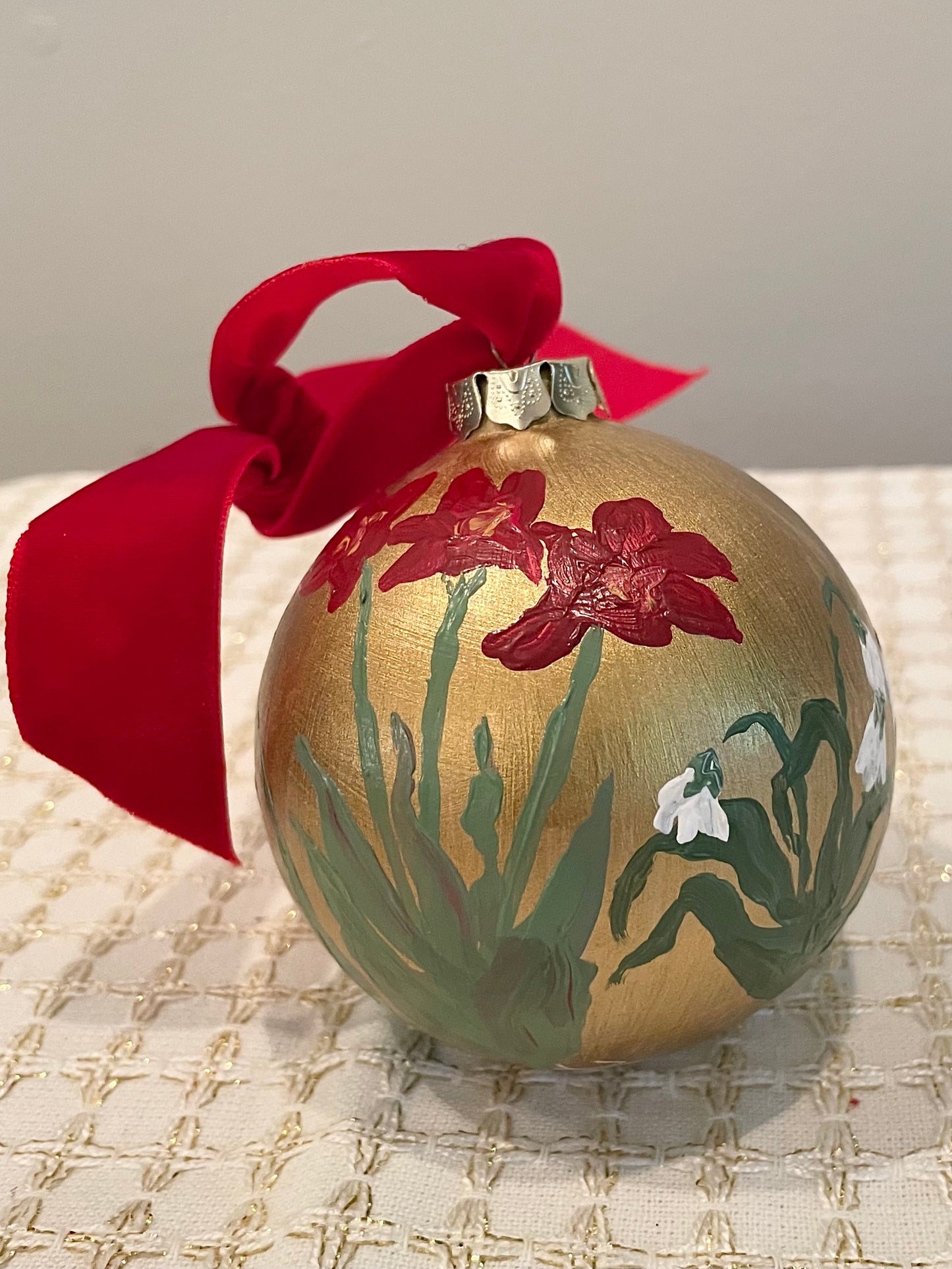 December Floral on Gold 1