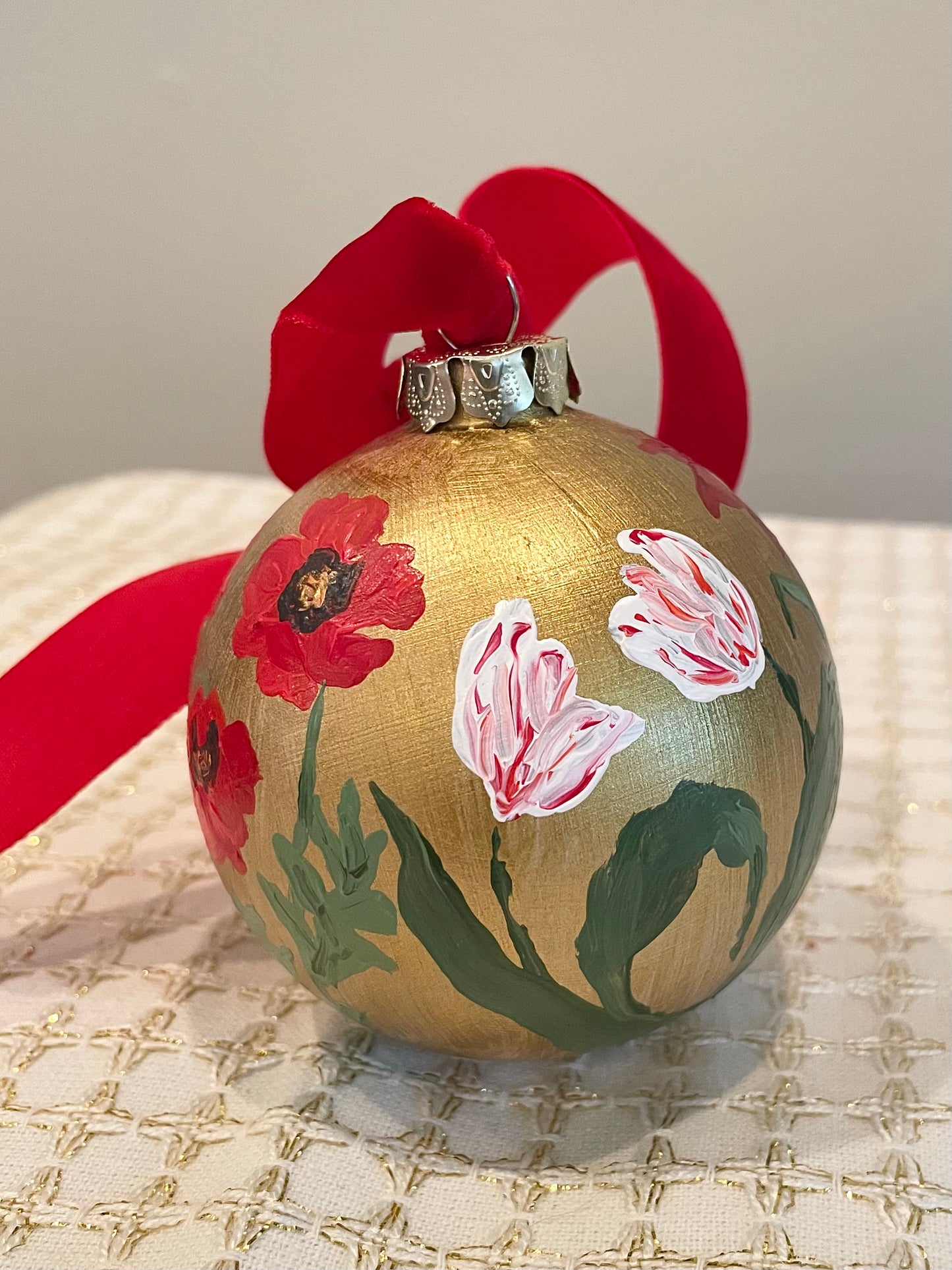 December Floral on Gold 2