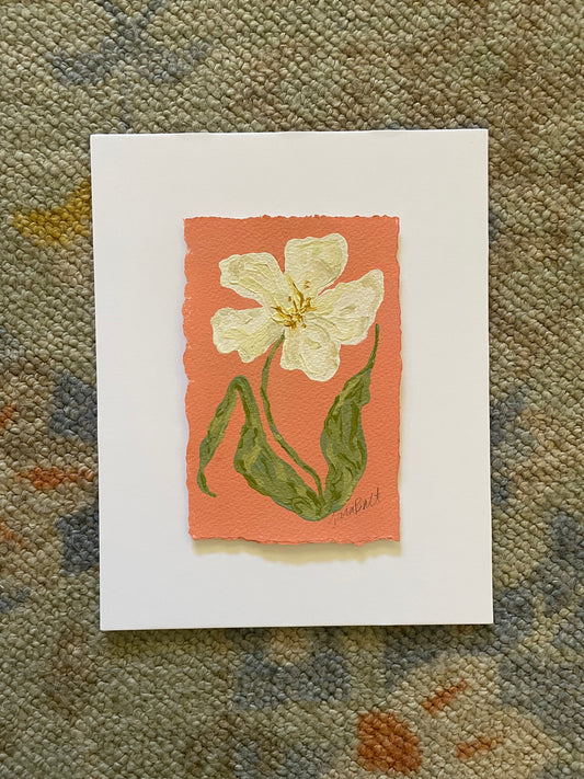 Soft Floral on Coral no. 2
