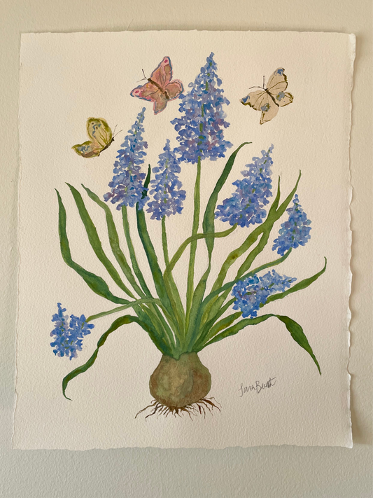 Hyacinth Botanical Watercolor Painting