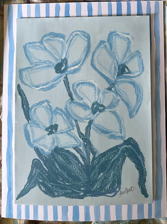 Striped and Blooming in Blue no 3