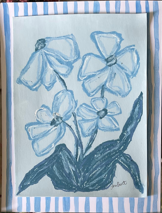 Striped and Blooming in Blue no 1