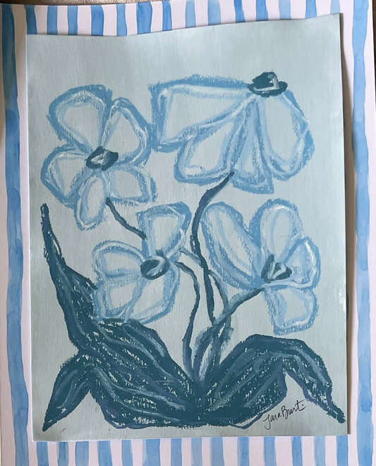 Striped and Blooming in Blue no 2