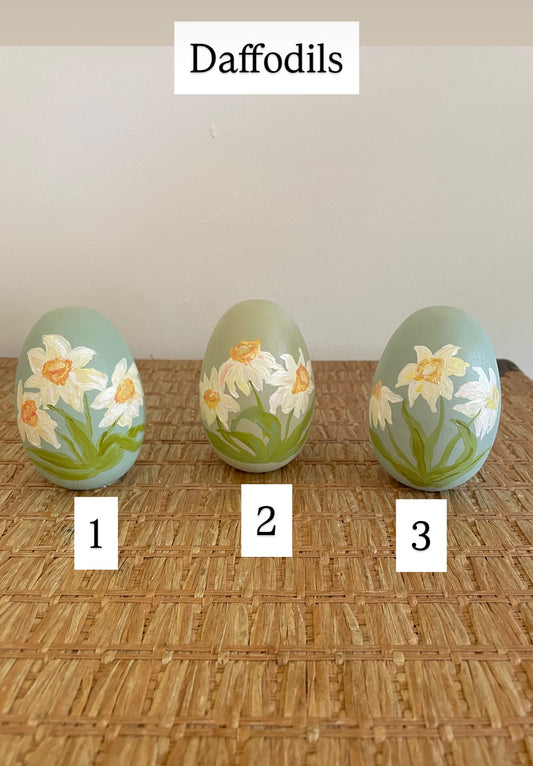 Daffodil Painted Standing Easter Eggs