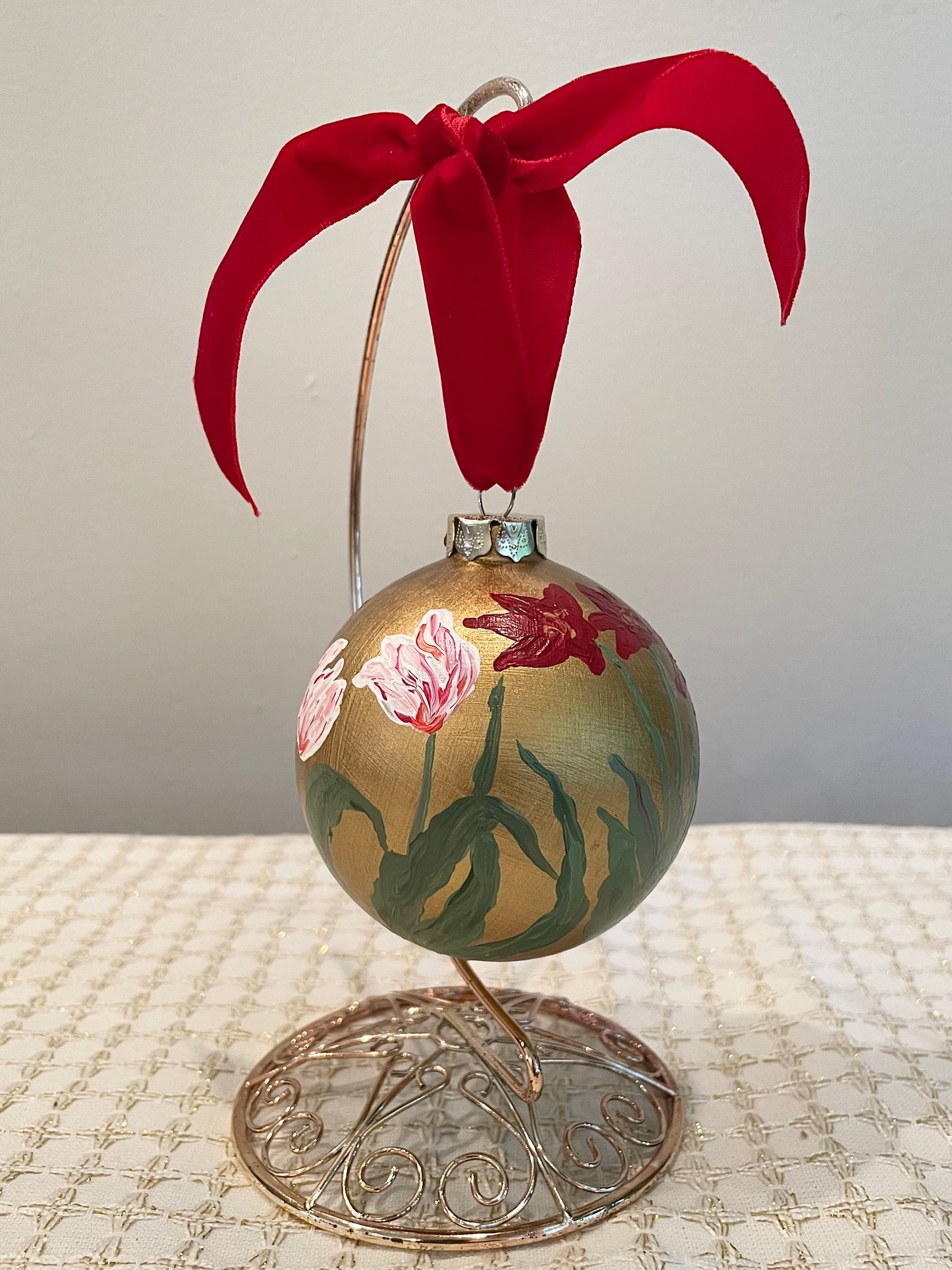 December Floral on Gold 1