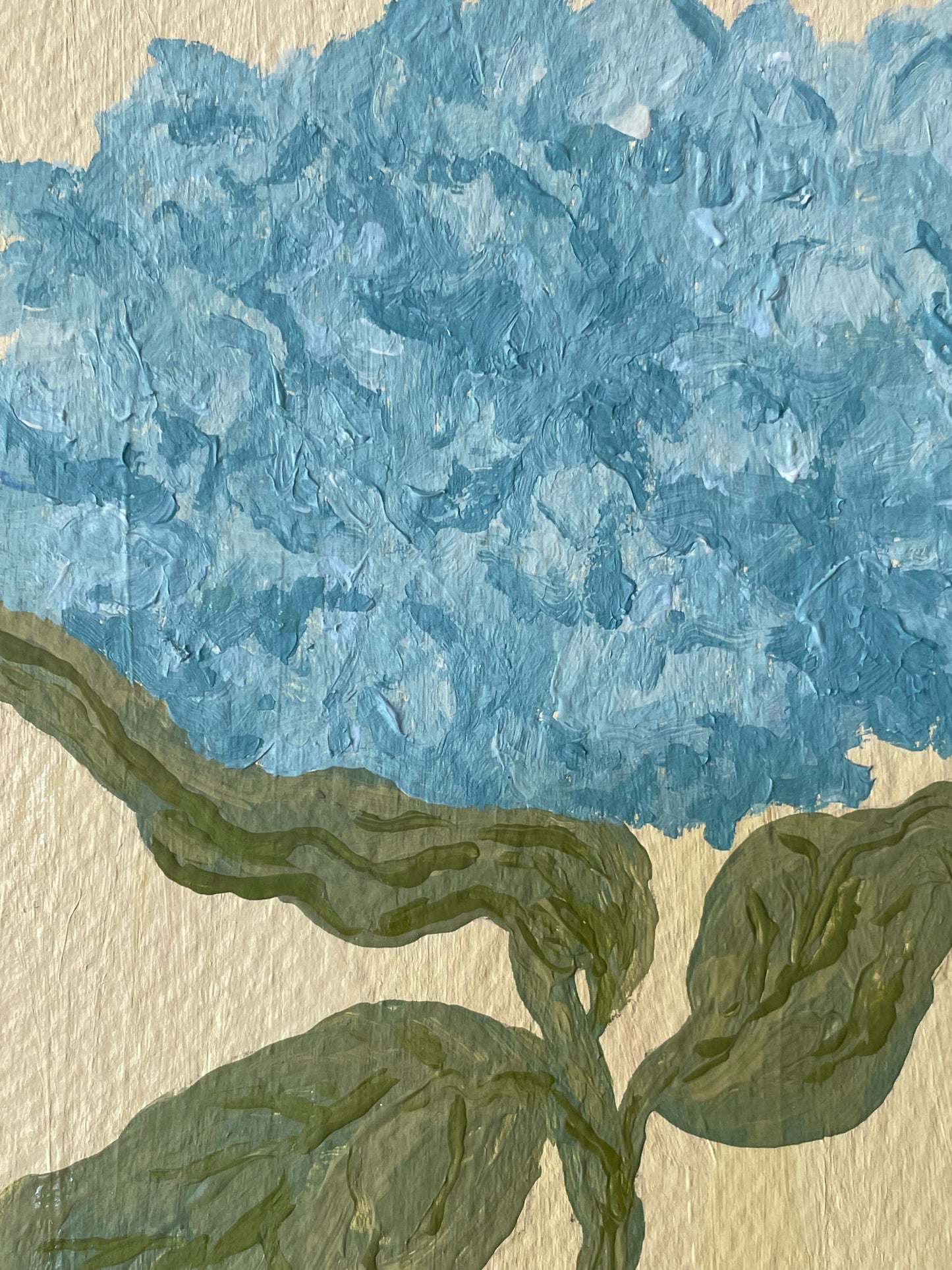 5x7 Blue Hydrangea on butter paper no. 2