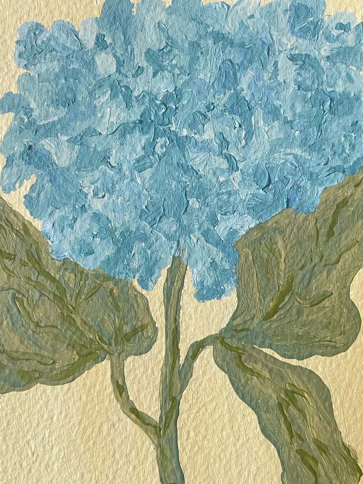 5x7 Blue Hydrangea on Butter Paper no. 1